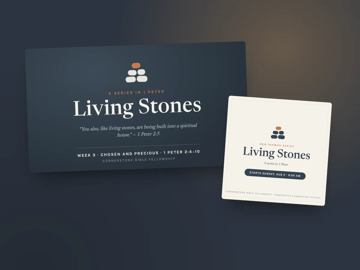 Sermon series slide and social graphics
